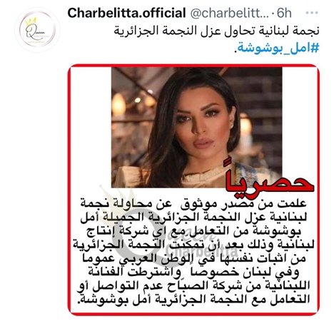 حقيقة المشكلة بين أمل بوشوشة ونادين نسيب نجيم